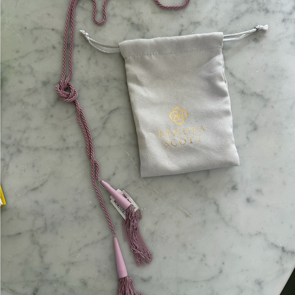 Kendra Scott Dusty Pink Tassel Lariat Necklace